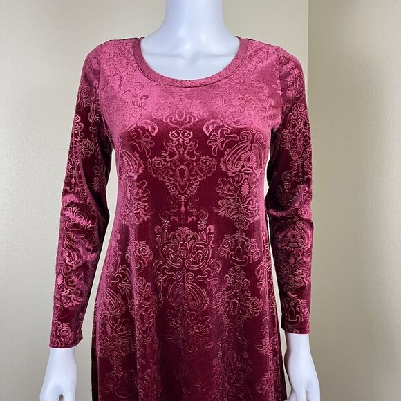 Soft Surroundings Womens Size XS Petite Santiago Embossed Velvet Maxi Dress Boho - Picture 6 of 17